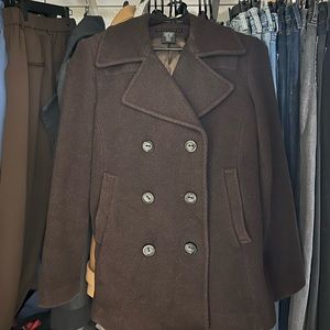 Apostrophe: Brown wool pea coat